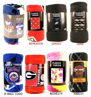 Licensed Fleece Blankets - NFL, NCAA, MLB, NHL, NBA