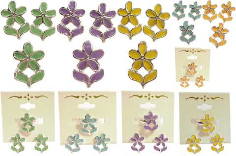 Enamel Flower Ring & Earring Set 6RE55A