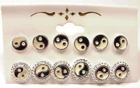 Multiple (6 per card) Yin Yang Earring 6SX197A