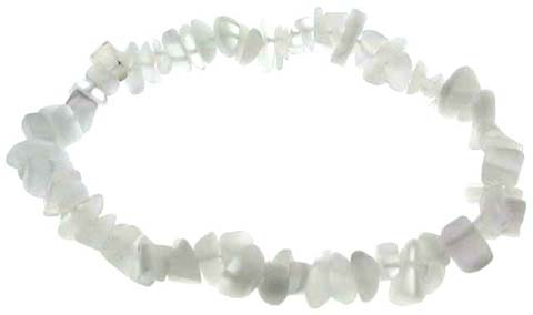 White Cat's Eye Chip Bead Elastic Bracelet 720B43083