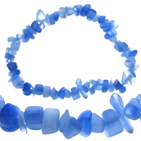Blue Cat's Eye Chip Bead Elastic Bracelet 720B43084