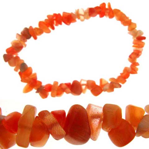 Orange Cat's Eye Chip Bead Elastic Bracelet 720B43422