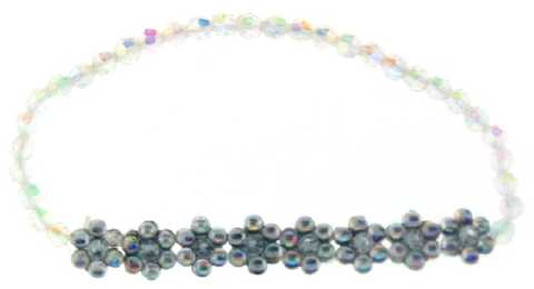 Iridescent Crystal Bead Flower Bracelet B1011A