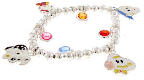 Assorted Cartoon Character Charm Bracelet B109A