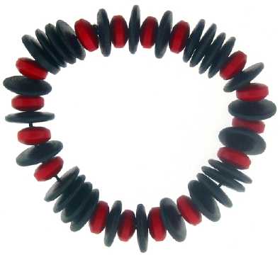 Red & Black Acrylic Beaded Bracelet B133