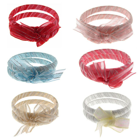 Ribbon Bow Double Bangle Bracelet B147