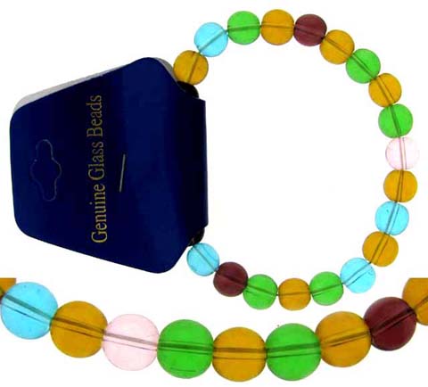 Assorted Color Bead Stretch Bracelet B1605
