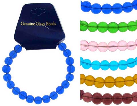 Assorted Color Bead Stretch Bracelet B1607