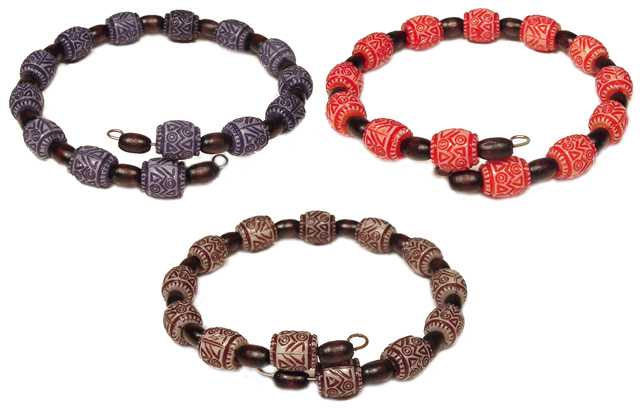 Memory Wire Beaded Bracelets (Style # B2557)