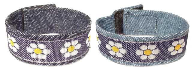 Denim Daisy Velcro Bracelets (Style # B2600)