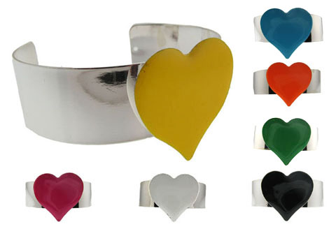 Heart-Shaped Enamel Cuff Bracelets (Style # 3227a)