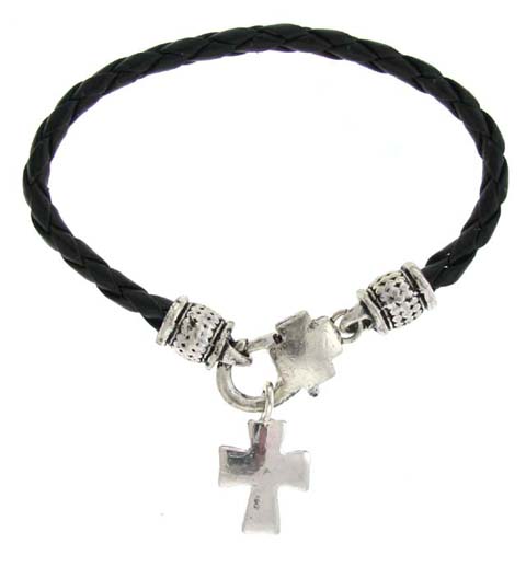 Silvertone Cross Dangle Bracelets (Style # B35370A)