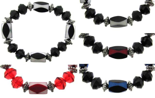 Antique Style Faux Jewel Bead Bracelets (Style # B4346)