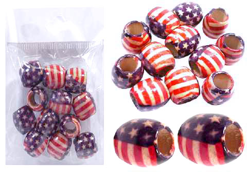 Patriotic Flag Beads FBD1513