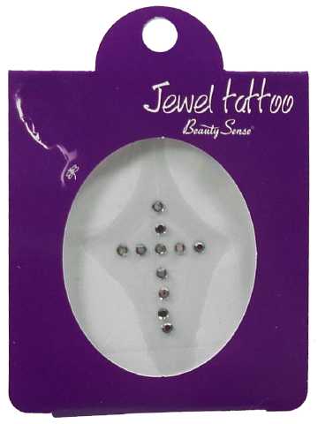Jewel Tattoo Crystal Cross Removable Tattoo (BDJ140)