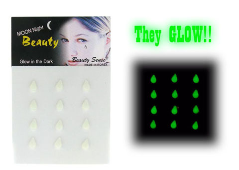 Glow in Teardrop Body Jewels (Style # BDJ8E)