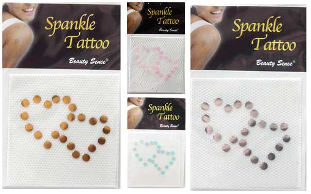 Spankle Tattoo Double Heart Body Jewel Tattoos (BDJ9005)