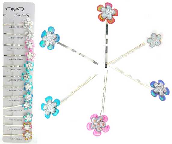 Flower End Sparkle Bobby Pins (BP162Z)