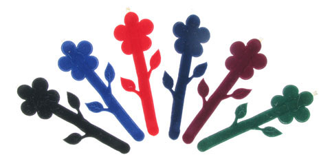 Assorted Color Velveteen Flower Bobby Pins (BP164K)
