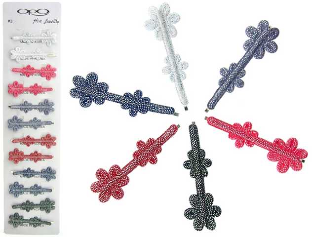 Silver Flower Bobby Pins (Style # BP166H)