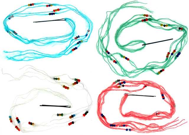 Colored Yarn and Bead Bobby Pins (BP97871)