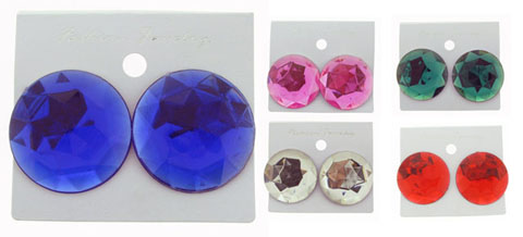 Flashy Assorted Color Clip On Earrings (C1097A)