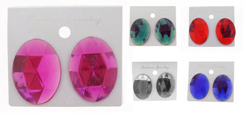 Flashy Sparkle Earrings - Assorted Colors (C1098A)