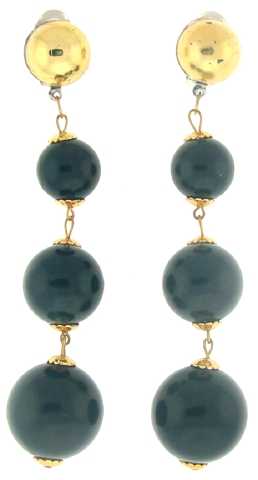 Faux Black Pearl Dangle Earrings (C7)