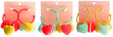 Heart Dangle Hoop Earrings E21197