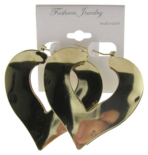 Goldtone Heart Pin Catch Earrings E3239