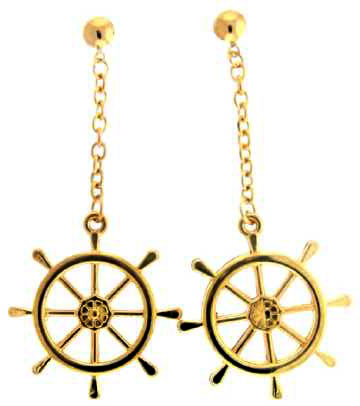 Goldtone Nautical Dangle Earrings E3445