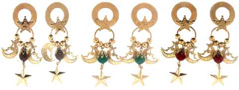Goldtone Moon and Star Dangle Earrings E5228