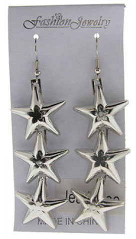Triple Star Dangle Earrings E6761A