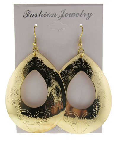 Goldtone Teardrop Dangle Earrings E7118