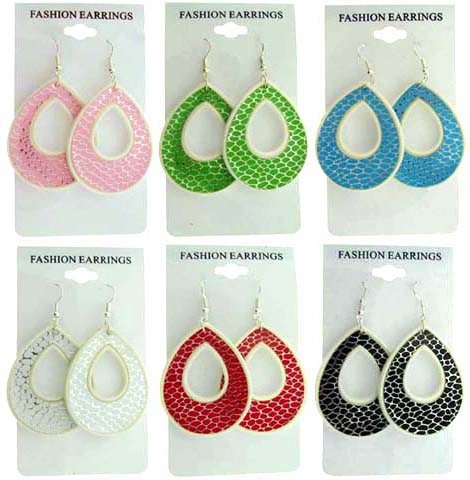 Snakeskin Look Teardrop Dangle Earrings E7134A