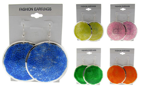 Bright Enamel Disc Dangle Earrings E7267A