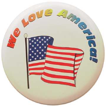 Patriotic "We Love America" Pin FP19