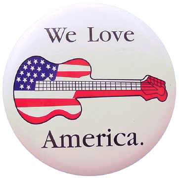 Patriotic Guitar Flag Pin FP24