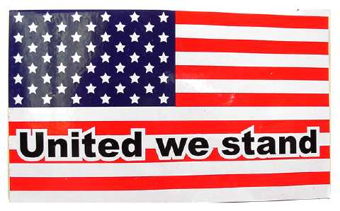 "United We Stand" American Flag Stickers FS35