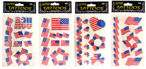 Glitter Flag Tattoos FT99112