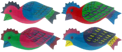 Multicolor Bird Barrettes H1035