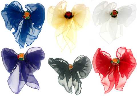Assorted Color Fabric Bow Barrettes H12