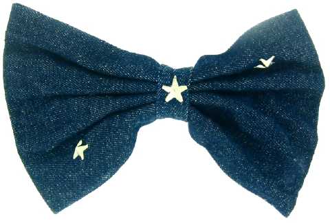 Denim Bow Barrettes H1326