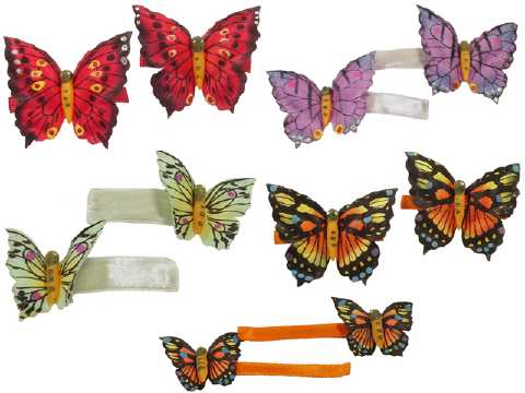 Fabric Butterfly Barrettes H166