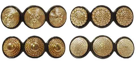 Gold & Black Barrettes H183