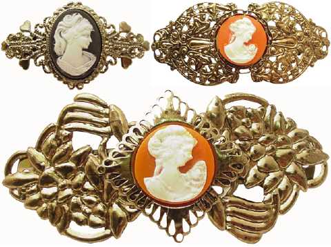 Antique Look Cameo Barrette H2