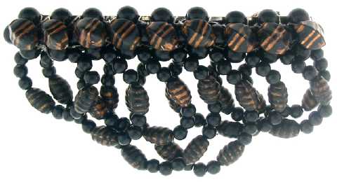 Black Acrylic Bead Barrette H33828