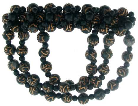 Black Acrylic Bead Barrette H33829