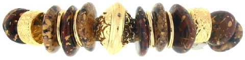 Goldtone Acrylic Beaded Barrette H35838