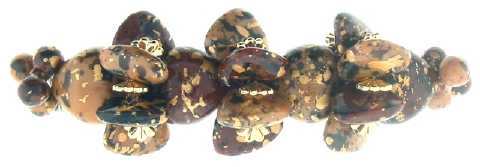 Marbled Brown Acrylic Beaded Barrette H35840